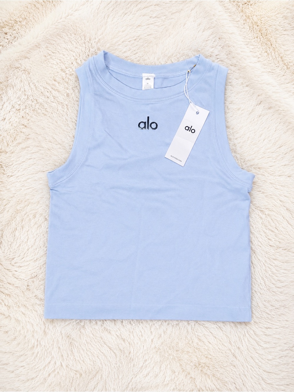 Alo Women’s Tank Top Light Blue Size M Sleeveless Athletic Workout Activewear